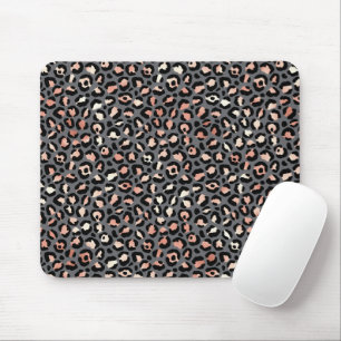 Animal Print Leopard Spots Black Pink Wild Animals Mouse Mat