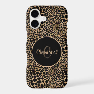 Animal Print Leopard Spots Black & Tan Custom Name