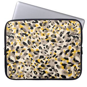Animal print, leopard texture background laptop sleeve