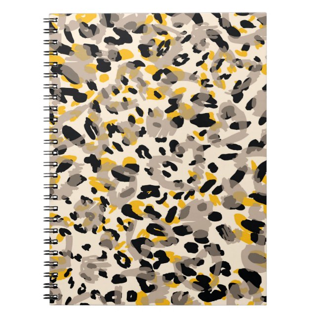 Animal print, leopard texture background notebook (Front)