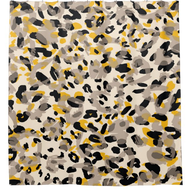 Animal print, leopard texture background shower curtain (Front)