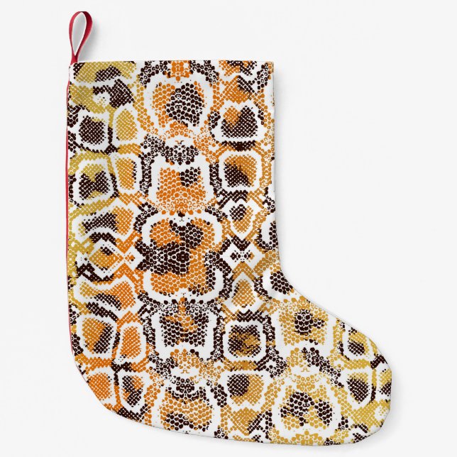 Animal print, leopard texture background, snake pa small christmas stocking (Front)