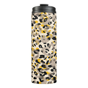 Animal print, leopard texture background thermal tumbler