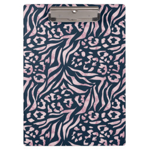 Animal print, leopard, tiger, blue, pink, skin, clipboard