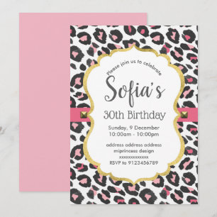 Animal print Leopard women girl birthday Invitation