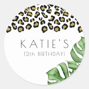 Animal Print Let's Get Wild Party Classic Round Sticker
