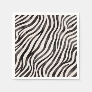 Animal Print Modern Blak & White Bridal Shower  Napkin