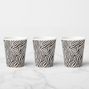 Animal Print Modern Blak & White Bridal Shower Paper Cups