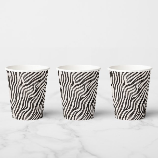 Animal Print Modern Blak & White Bridal Shower  Paper Cups (Multi)