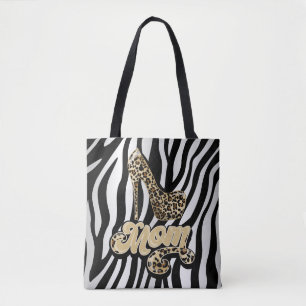 Animal Print Mom High Heel Fashion Tote Bag
