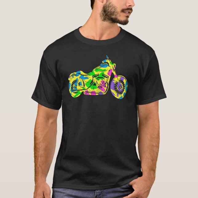 Animal Print Motorcycle Biker Biking Bikers Motorb T-Shirt (Front)