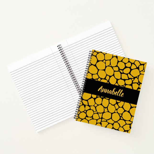 Animal Print Mustard Yellow and Black Pattern Notebook (Inside)