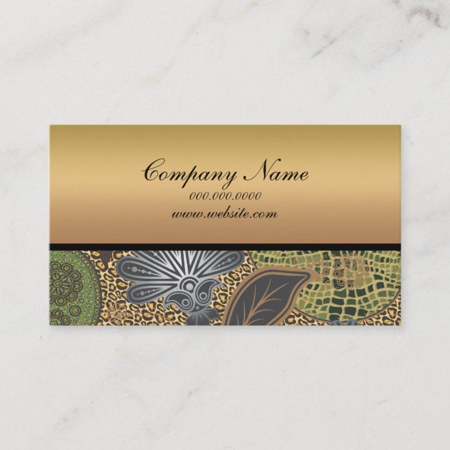 Animal Print Paisley Pattern Business Card (Front)