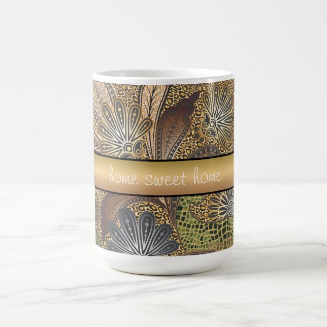 Animal Print Paisley Pattern Coffee Mug (Center)