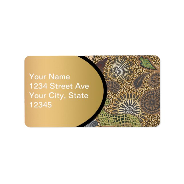 Animal Print Paisley Pattern Label (Front)