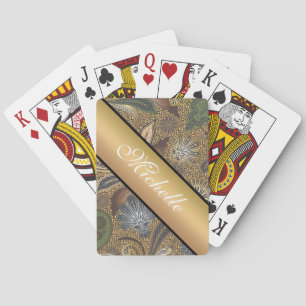 Animal Print Paisley Pattern Playing Cards