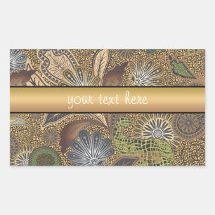 Animal Print Paisley Pattern Rectangular Sticker