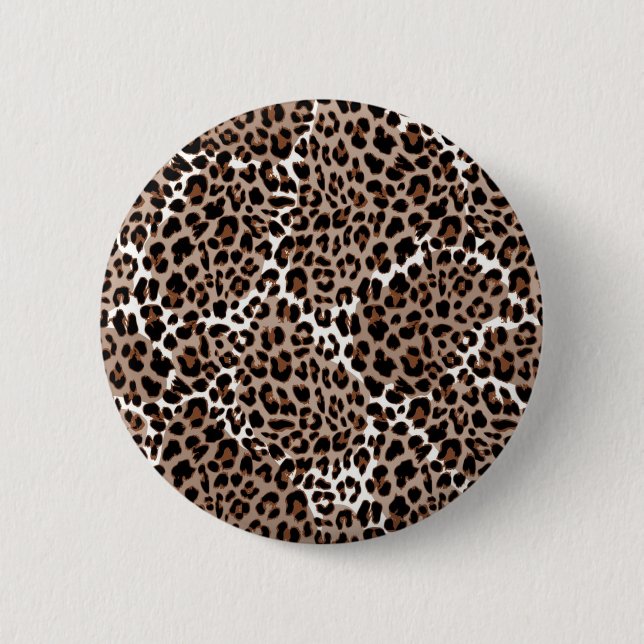 Animal print pattern 6 cm round badge (Front)