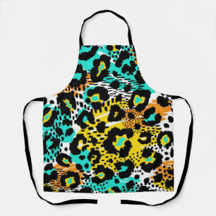 Animal print pattern apron