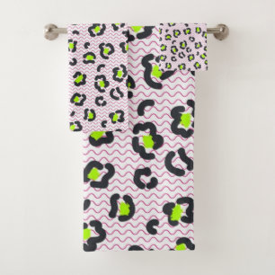 Animal print pattern bath towel set