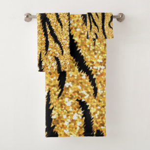 Animal print pattern bath towel set