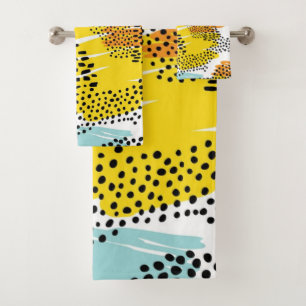 Animal print pattern bath towel set