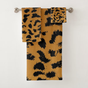 Animal print pattern bath towel set