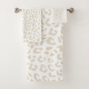 Animal print pattern bath towel set