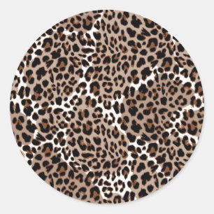 Animal print pattern classic round sticker
