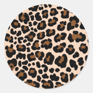 Animal print pattern classic round sticker