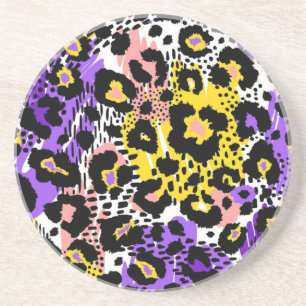 Animal print pattern coaster
