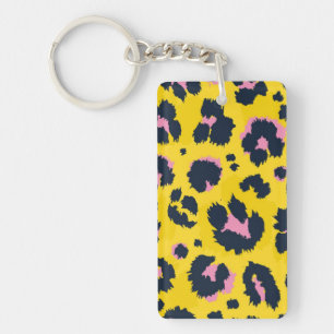 Animal print pattern key ring