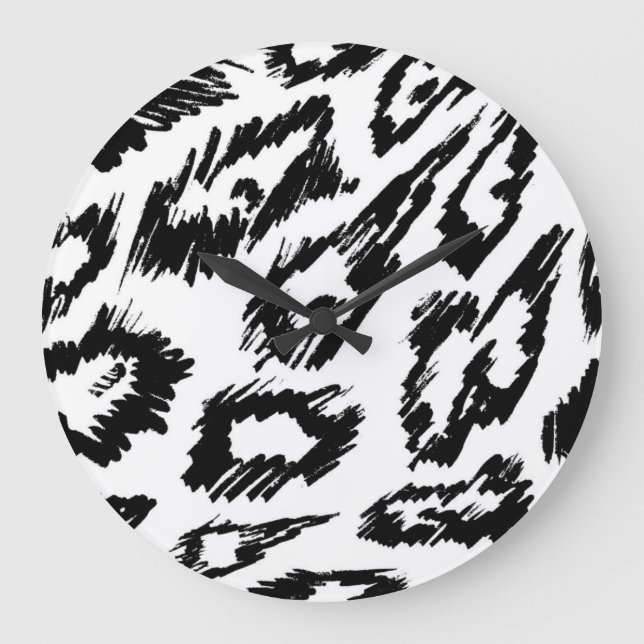Animal print pattern large clock (Front)