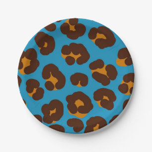 Animal print pattern paper plate