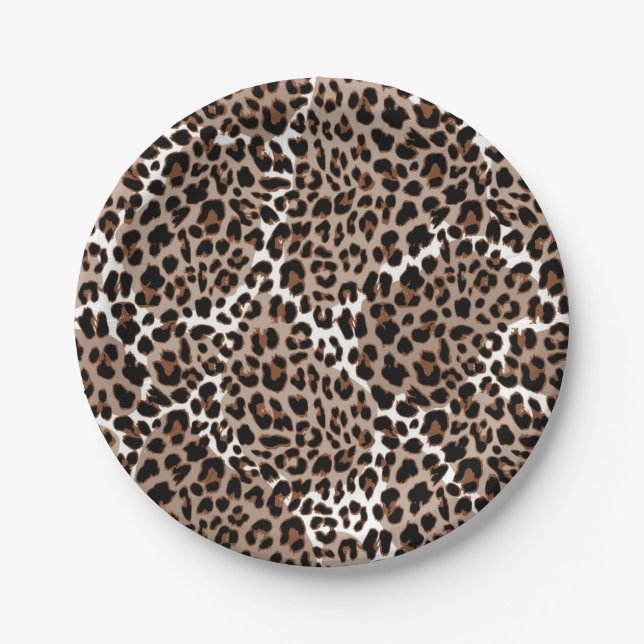 Animal print pattern paper plate (Front)
