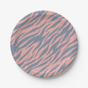 Animal print pattern paper plate