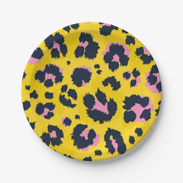 Animal print pattern paper plate (Front)