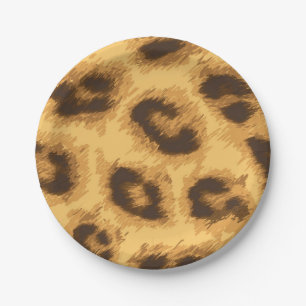 Animal print pattern paper plate