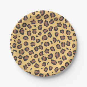 Animal print pattern paper plate