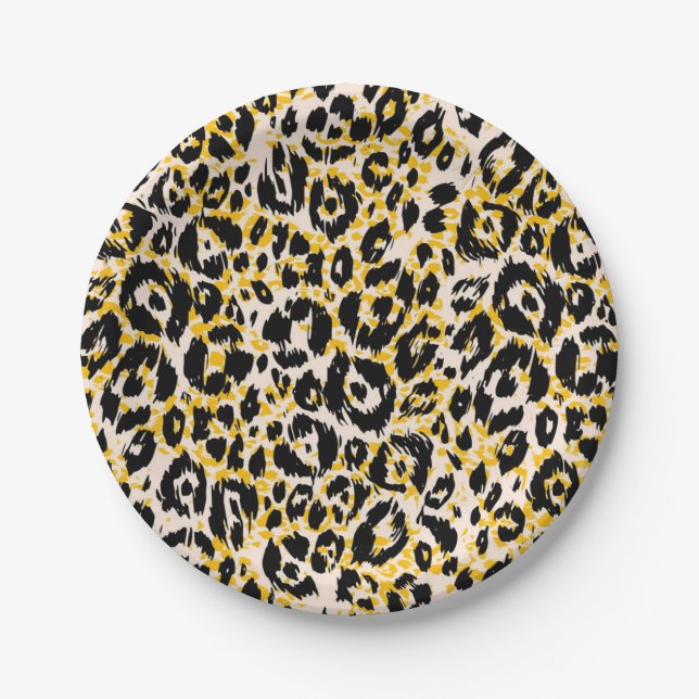 Animal print pattern paper plate (Front)