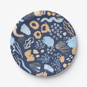 Animal print pattern paper plate