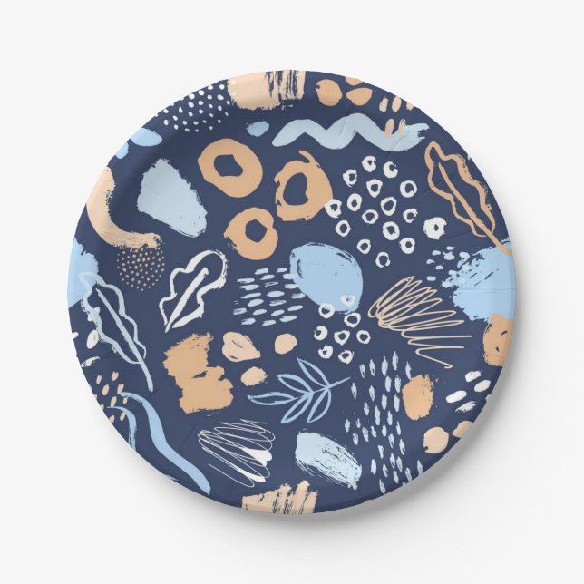 Animal print pattern paper plate (Front)