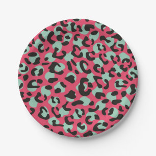 Animal print pattern paper plate