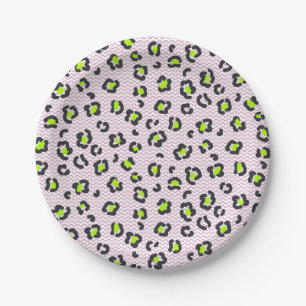 Animal print pattern paper plate