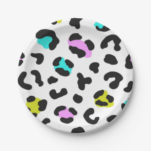 Animal print pattern paper plate