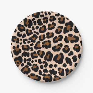 Animal print pattern paper plate