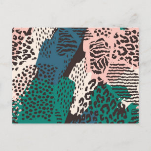 Animal print pattern postcard