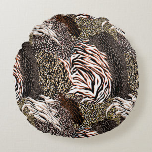 Animal Print Pattern Round Pillow