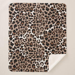Animal print pattern sherpa blanket