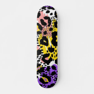 Animal print pattern skateboard